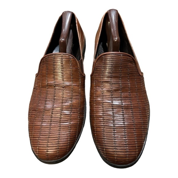 Bragano Brown Leather Loafers Italy Size 10M - Picture 1 of 13